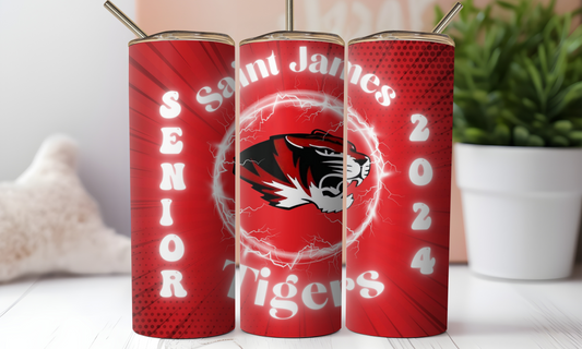 20 oz Saint James Tigers 2024 Senior