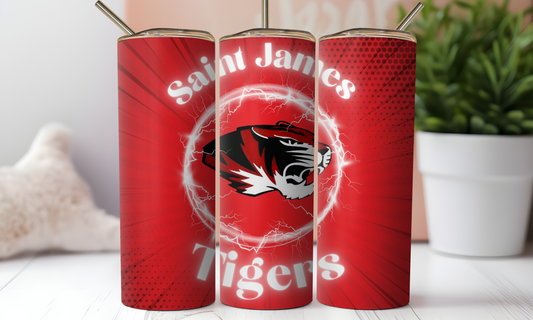 20 oz Saint James Tigers tumbler